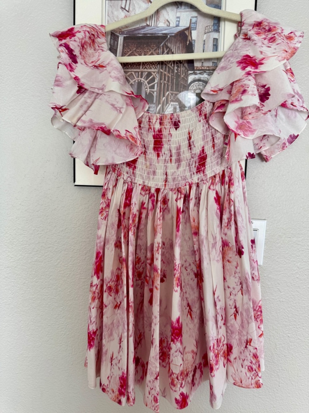 MISA Floral Ruffle Dress Woman